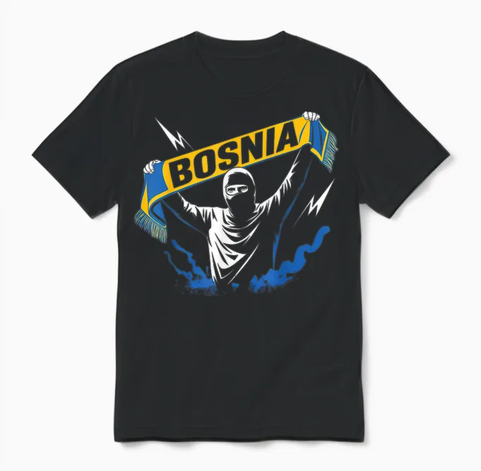 Bosnien Geschenk Flagge Bosnia Vintage Herzegowina Sarajevo Unisex T-Shirt in Black