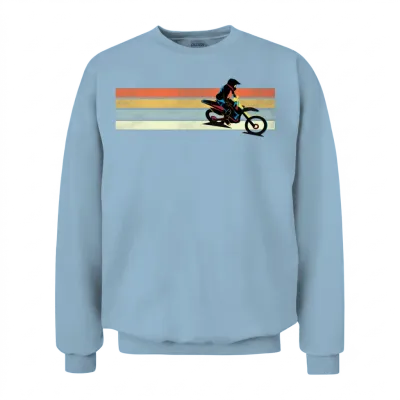 Motocross Retro Unisex Sweatshirt - Light Blue
