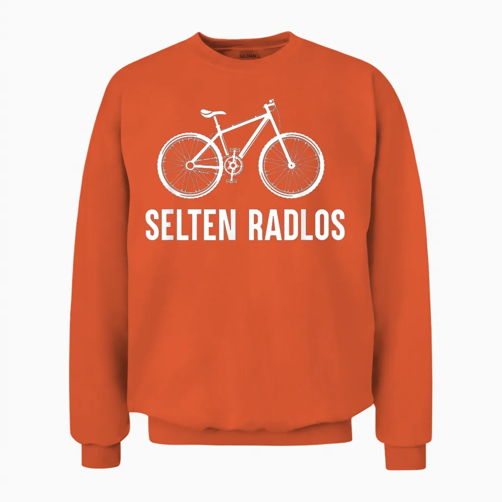 Rare Radlos Bicycle Cycling Road Bike E-Bike Mountain Bike T-Shirt, Black Unisex Sweatshirt in Orange