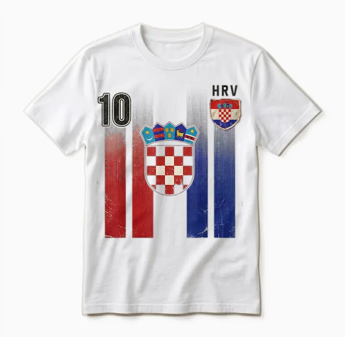 Croatia Tshirt Hrvatska Flag Zagreb Croatian Jersey Retro Unisex T-Shirt in White
