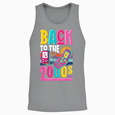 Back to the 2000s Vintage Two Thousand Retro 00s Unisex Tank Top - Sport Grey