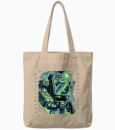 Transformers: War for Cybertron Soundwave Portrait Unisex-Adults T-Shirt, Black, Small Tote Bags - Natural