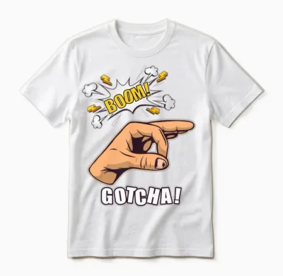 Gotcha Ok Sign Finger Circle Hand Meme Unisex T-Shirt - White