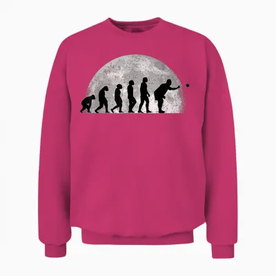 Bowling Evolution Moon Petanque Balls T-Shirt, Black, S Unisex Sweatshirt - Heliconia