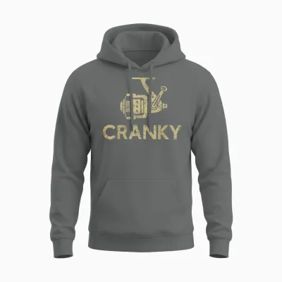 Crankbait Fishing Lure - Cranky Funny Gift Ideas for Fishing Unisex Hoodie - Graphite Heather