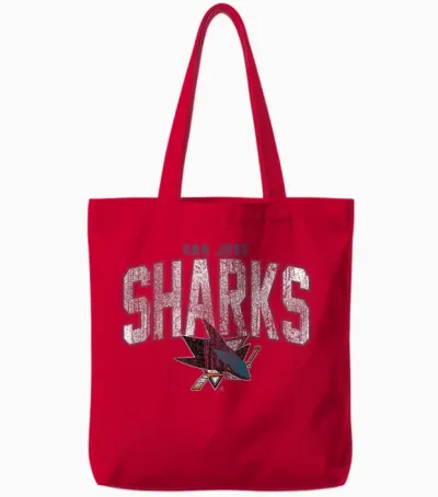 San Jose Sharks Nhl-Hockey Mit Vintage-Logo Tote Bags - Red