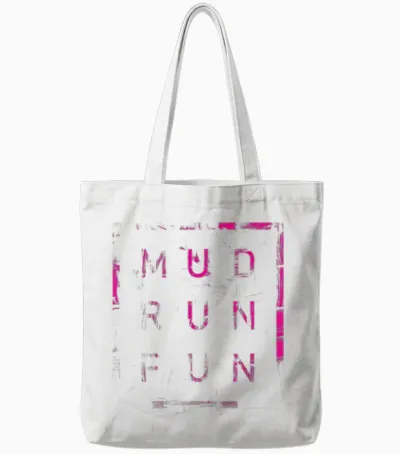 Mud Run Fun Tough Mudder Pink Trail Running Und Marathon Tote Bags - White