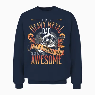 Daddy Passionate Punk Rock Music with Heavy Metal Cooler Unisex Sweatshirt - Navy
