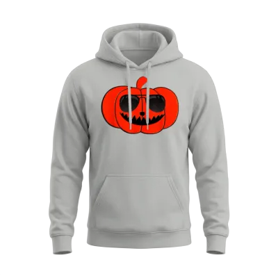 Funny Halloween Funny Pumpkin Face Unisex Hoodie - Ash