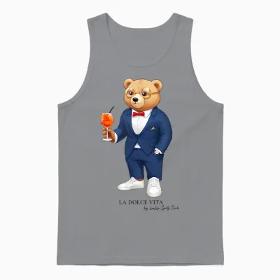 La Dolce Vita X Bear Costume Bear Aperölchen Spritz T-Shirt, White, S Unisex Tank Top - Sport Grey