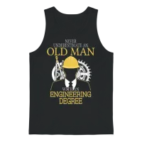 Never Underestimate Old Man Engineering Degree Unisex Tank Top - Black – 1