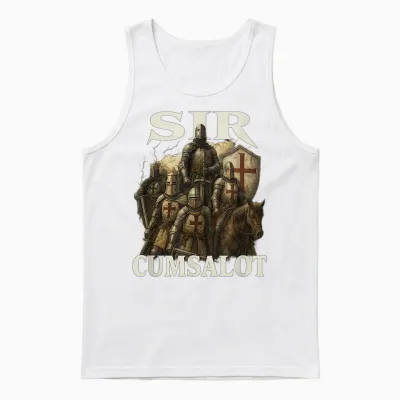 Sir Cumsalot Lustiges Gen Z Brainrot Raunchy Meme Unhinged Y2k Unisex Tank Top - White