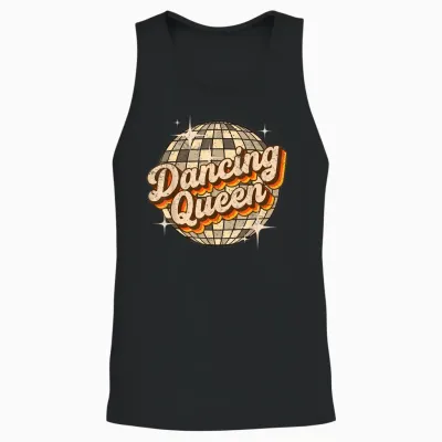 Dancing Queen Retro Discokugel Unisex Tank Top - Black