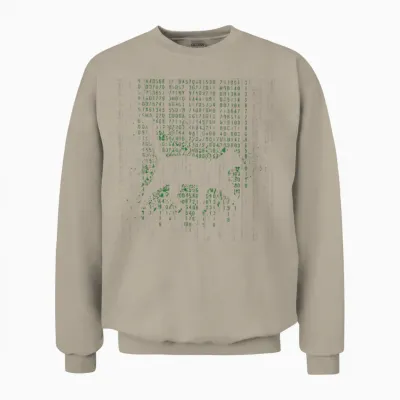 Matrix Cat Art Cool Unisex Sweatshirt - Sand