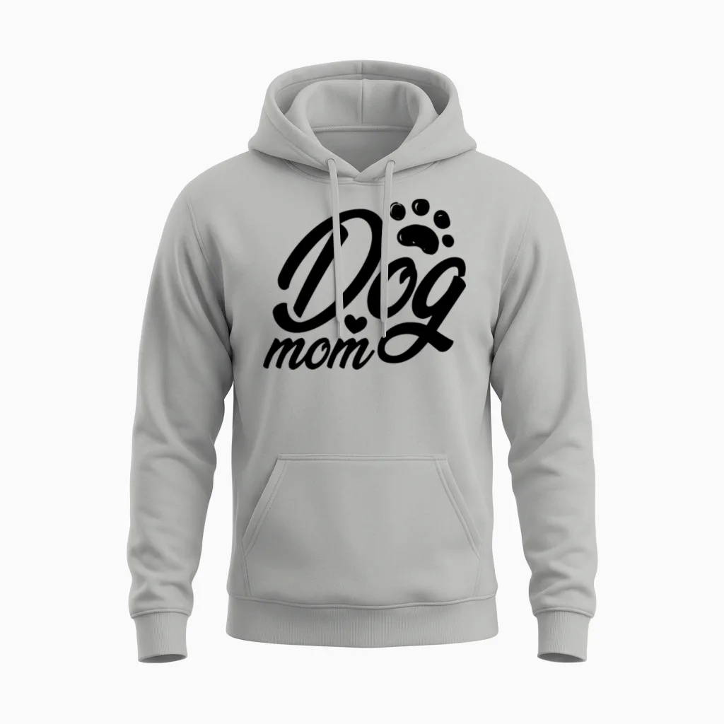 Dog Mom Unisex Hoodie in Ash