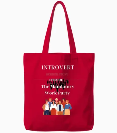 Funny Introvert Tote Bags - Red