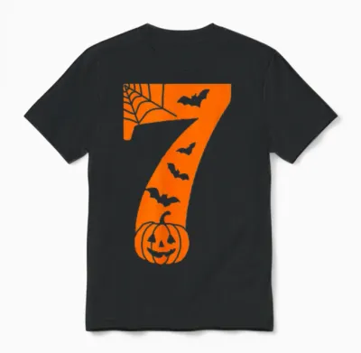 Number 7 Funny Meme Saying 6 7 Six Seven Halloween Costume Unisex T-Shirt - Black