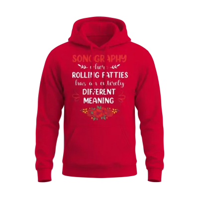 Medical Quote Flower Funny Vascular Sonographer Unisex Hoodie - Red