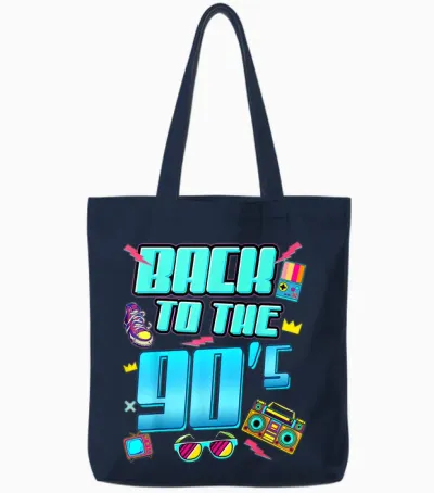 90er Jahre Outfit Damen Herren Back to the 90s Retro Party Tote Bags - Navy