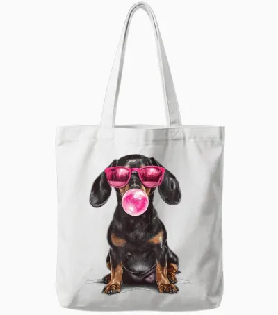 Dackel Kaugummi Tote Bags - White