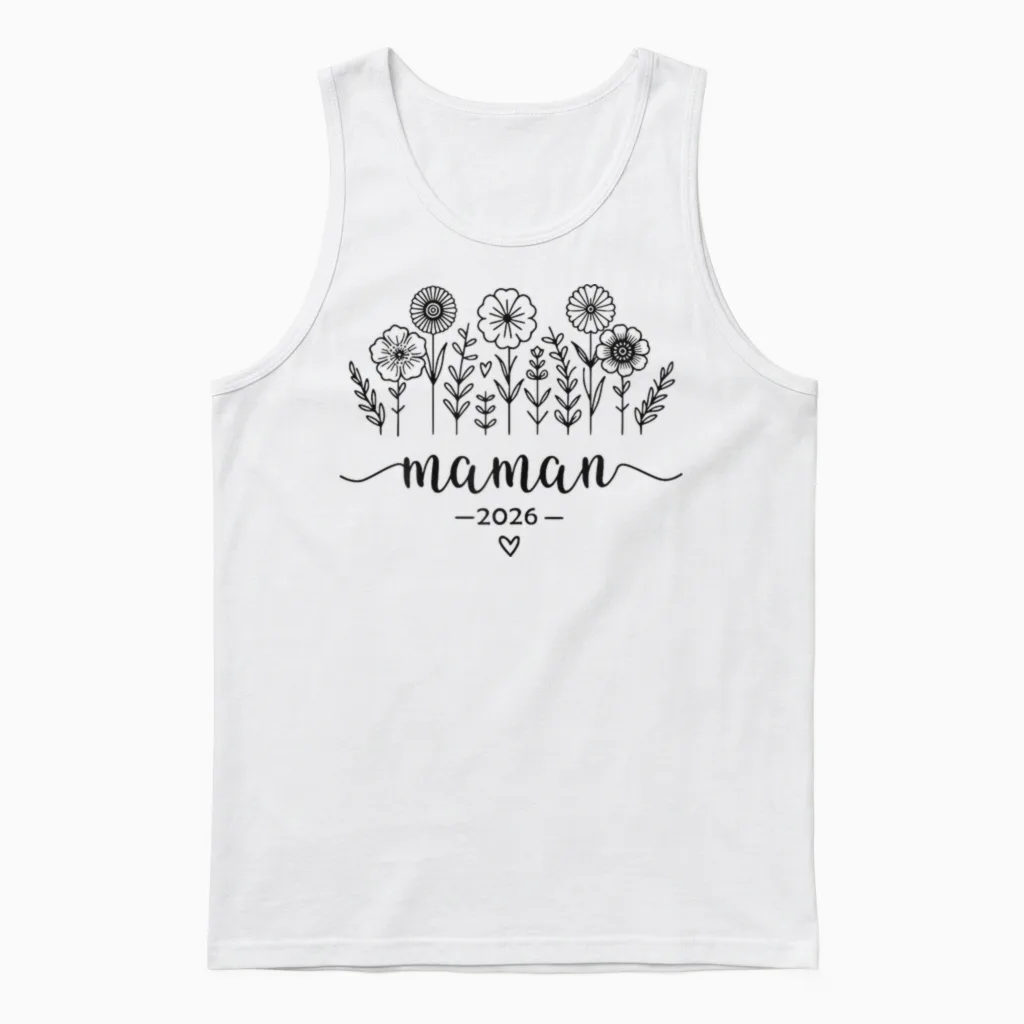 Femme Future Maman 2026 Announcement Pregnancy Mom 2026 Unisex Tank Top in White