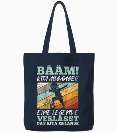 Kinder Bääm Kita Abgänger Eine Legende Verlässt Das Kita-Gelände Tote Bags - Navy