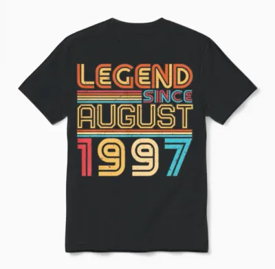 1997 August Retro Unisex T-Shirt - Black