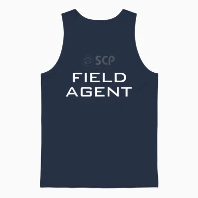 Scp Foundation Field Agent Design on Back Unisex Tank Top - Navy