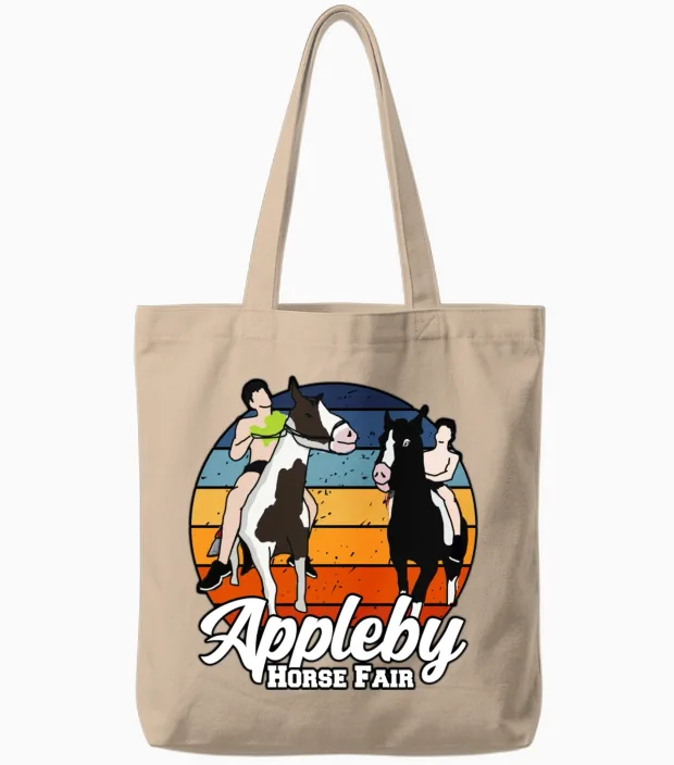 Horse Racing - Lovers Tote Bags in Natural