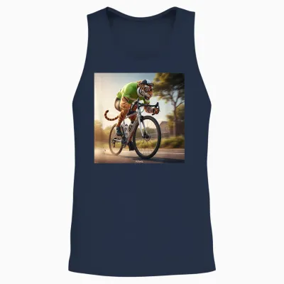 Tigre Vert Sur Vélo De Course - Sprinter Unisex Tank Top - Navy