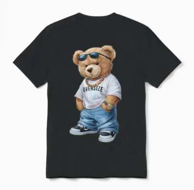 Funny Teddy Bear. Unisex T-Shirt - Black