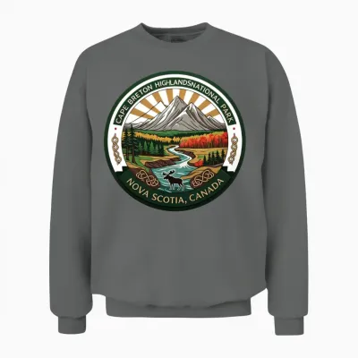 Cape Breton Highlands National Park Logo Unisex Sweatshirt - Graphite Heather