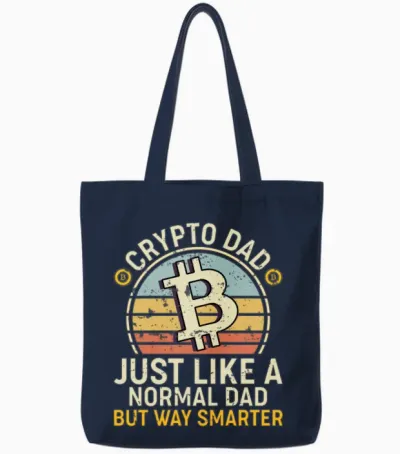 Crypto Dad, Bitcoin, Cryptocurrency, Crypto Tote Bags - Navy