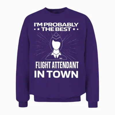 Flight Attendant Funny Unisex Sweatshirt - Purple