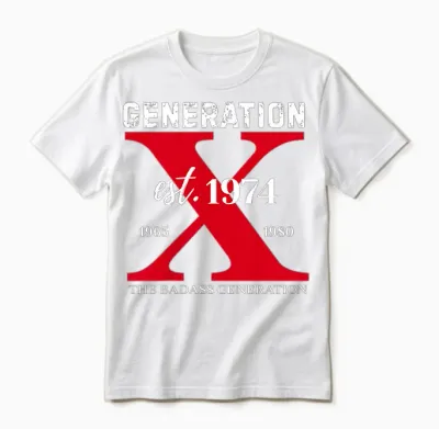 Gen X 1974 T-Shirt "bevor Du Geboren Wurdest", Sissie Skull Unisex T-Shirt - White