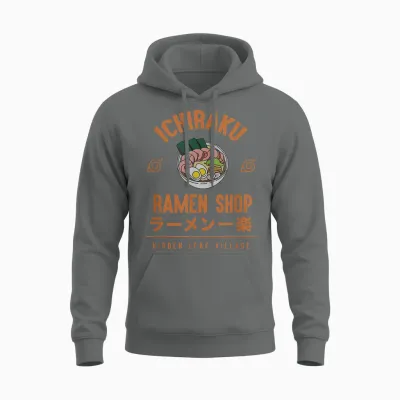 Naruto Shippuden Anime Cartoon Ramen Shop T-Shirt Small Unisex Hoodie - Graphite Heather