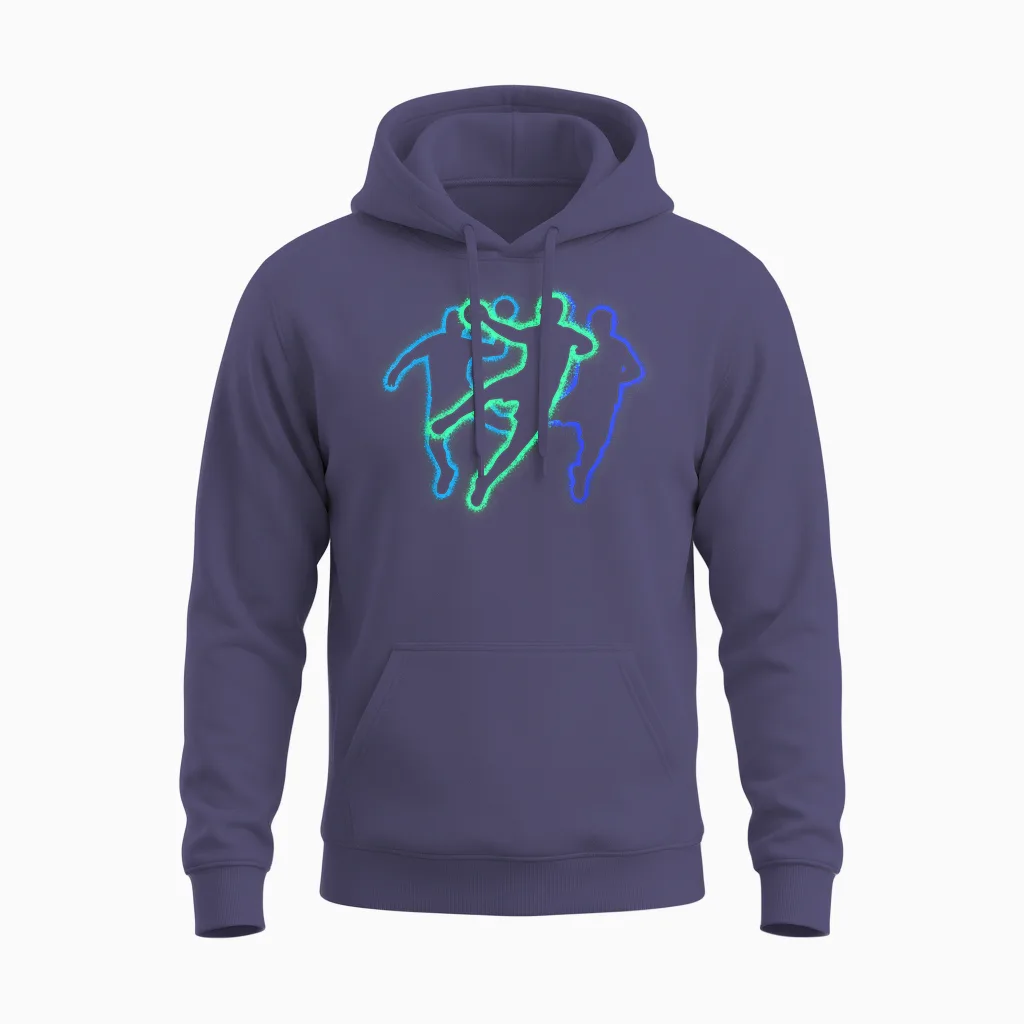Handballspieler Handballer Silhouetten Jungen Handball Unisex Hoodie in Heather Sport Dark Navy