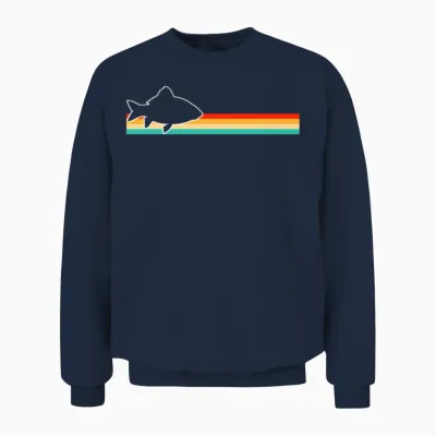 Fish Retro Unisex Sweatshirt - Navy