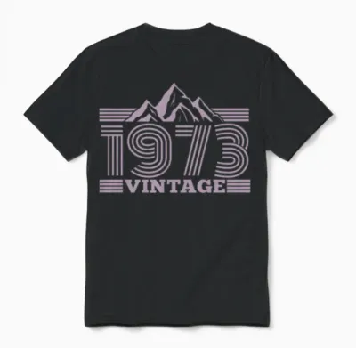 1973 Birthday Mountains Hiking Climbing Unisex T-Shirt - Black