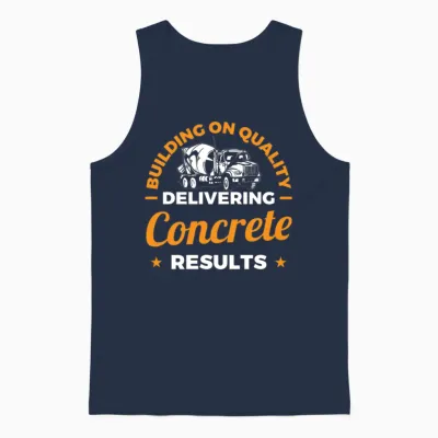 Concrete Results Concrete Finisher Gift Unisex Tank Top - Navy