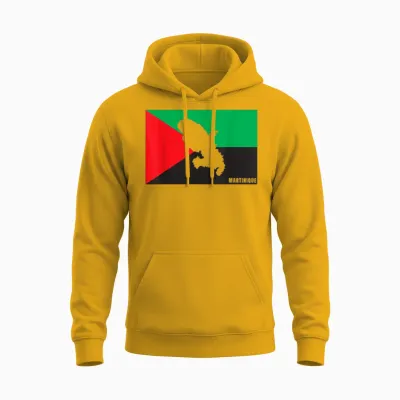 Drapeau Et Carte Martinique 972 Cadeau Martiniquais Unisex Hoodie - Gold