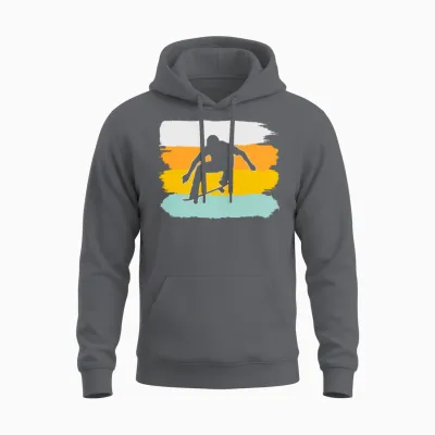 Skating Retro Unisex Hoodie - Charcoal
