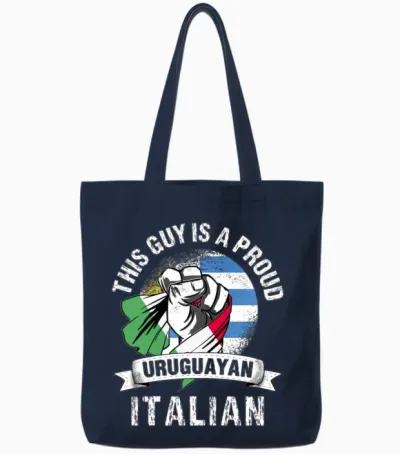 Uruguay Flag Italy Grown Men Boys Guy Citizen Tote Bags - Navy