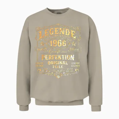 60th Birthday Man Woman 60 Years Decoration 1966 Gift Funny Unisex Sweatshirt - Sand