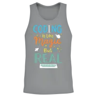 Coding Coder Programming Retro Unisex Tank Top - Sport Grey – 2