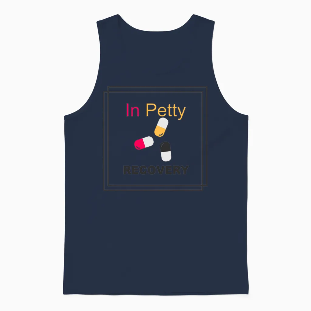 In Petty Recovery Unisex Tank Top in Navy