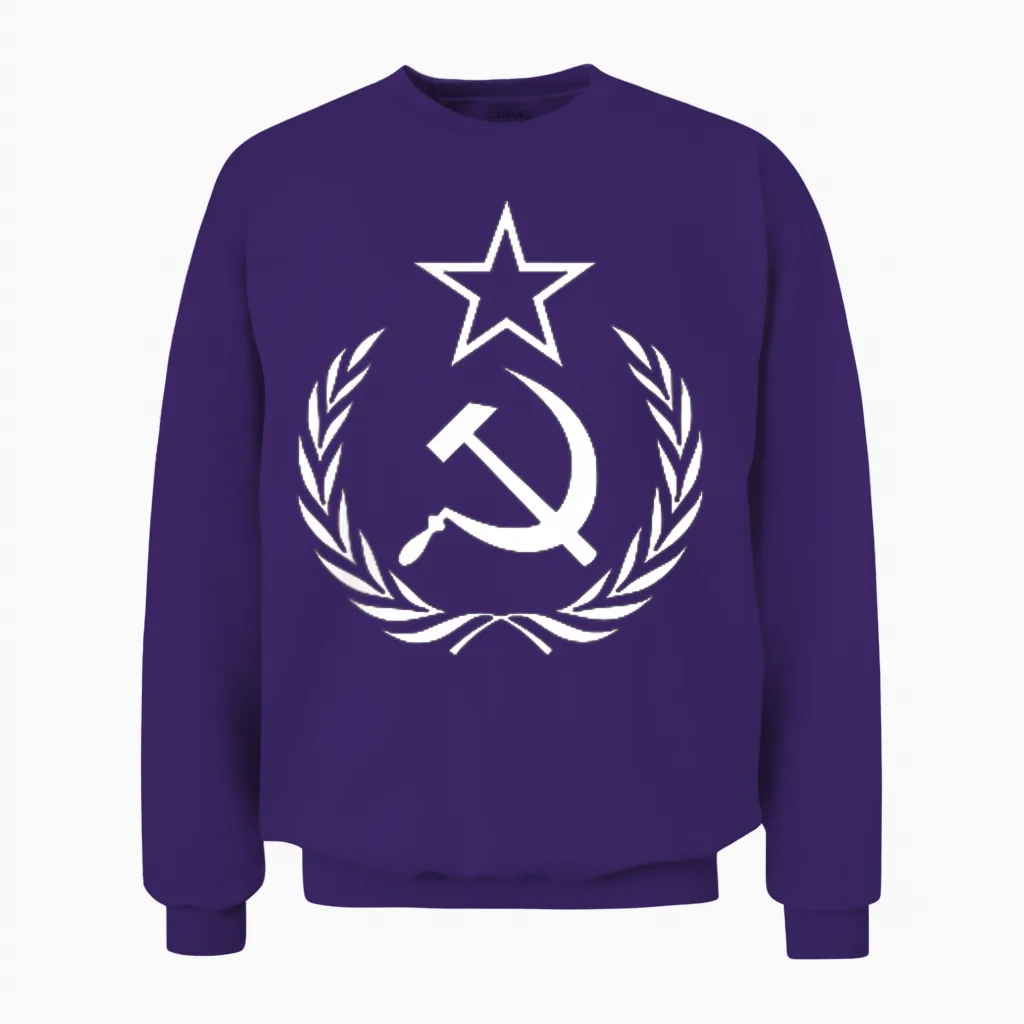 Hammer and Sickle Crown Ussr Soviet Union Unisex Sweatshirt in Purple