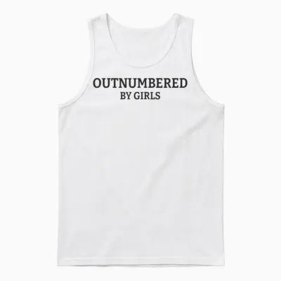 Outnumbered by Girls Funny Parenting Unisex Tank Top - White