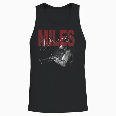 Offiziell Miles Davis Distressed Photo Jazz Legend Unisex Tank Top - Black