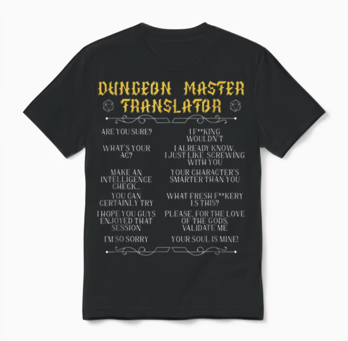 Gaming-Master,board Game,role-Playing Game,player,dungeon Unisex T-Shirt in Black